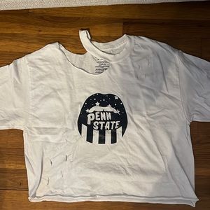 Penn state distressed cropped t shirt